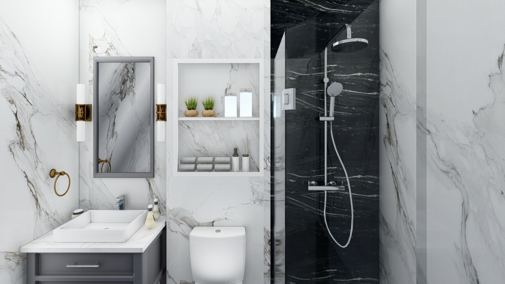 desain rumah L minimalis