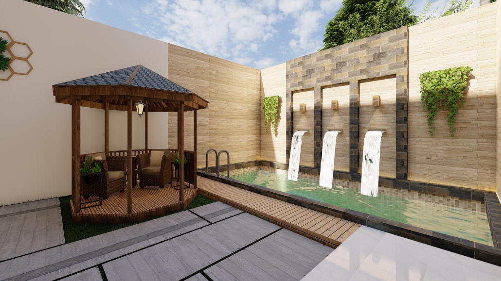 kolam berenang elegant ala eropa