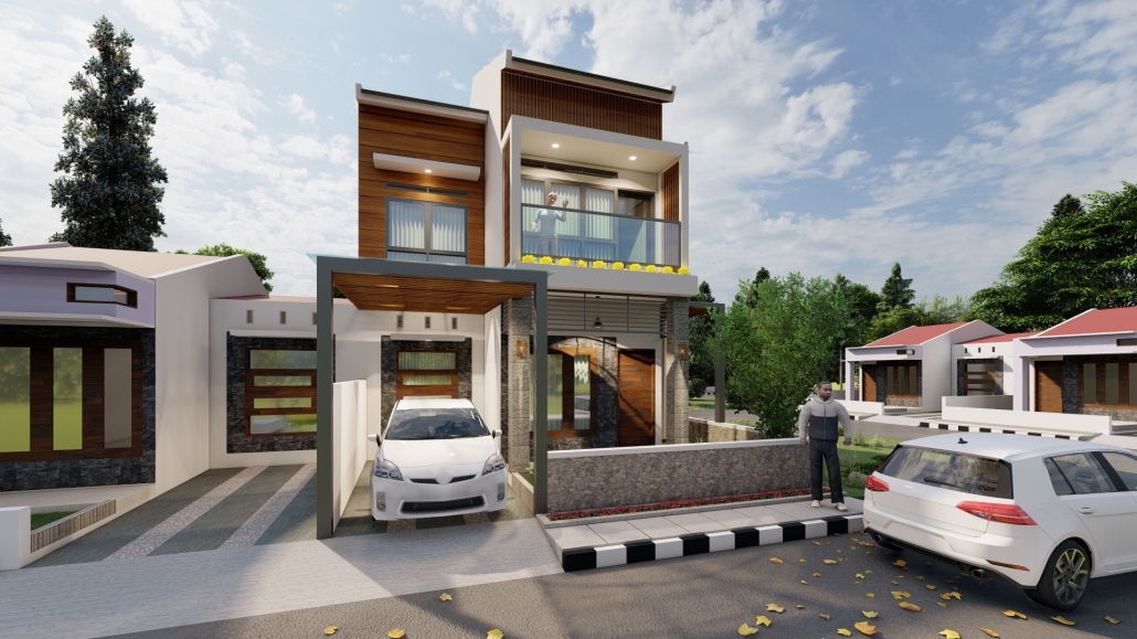 Jasa Desain Rumah Vintage Minimalis 2 Lantai