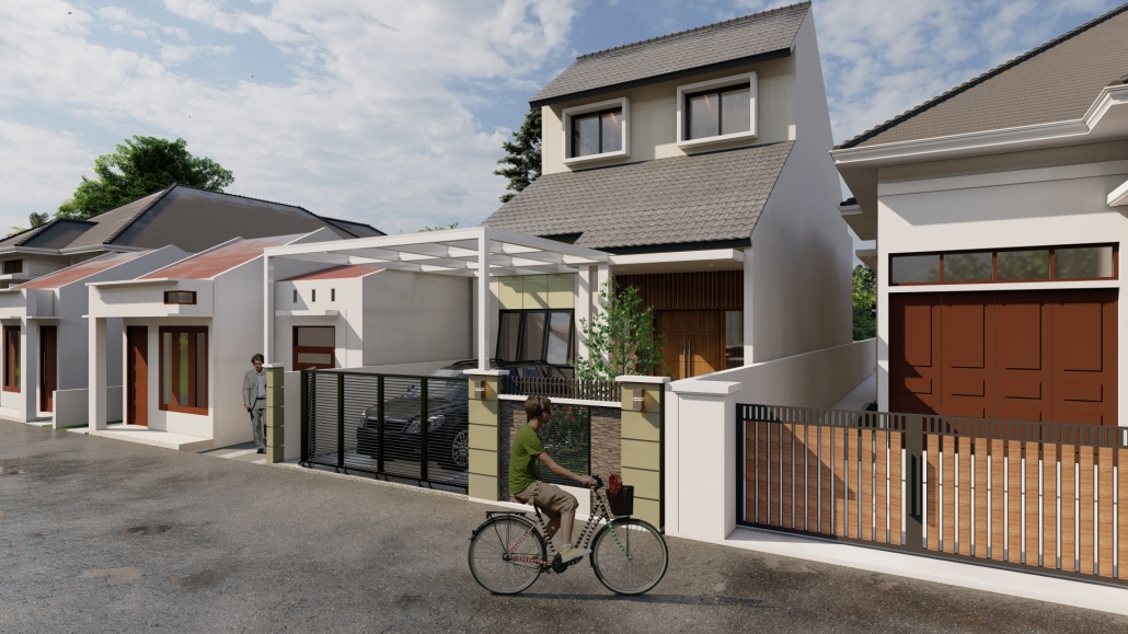 Jasa Desain Rumah Minimalis 2 Lantai 6x12 3D