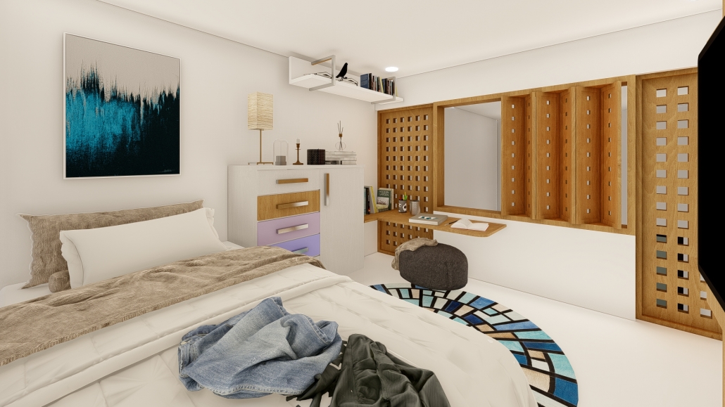 salah satu dari 3 kamar tidur dari rumah yang dibangun