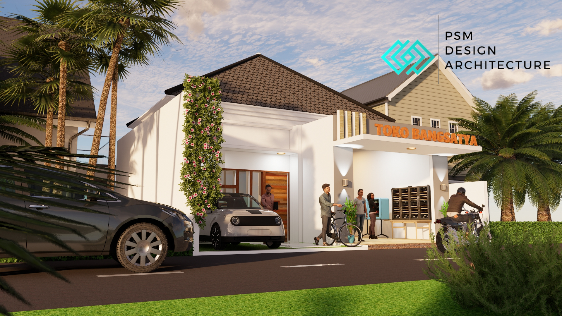 rumah dan toko dari samping