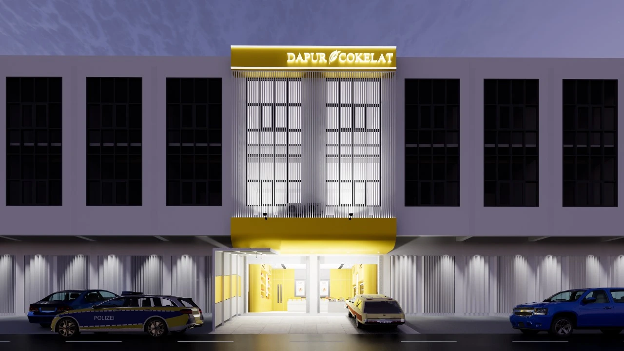 desain fasad dapur cokelat